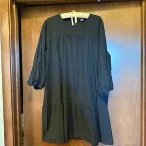 Primark Black Tiered Dress with Puff Sleeves